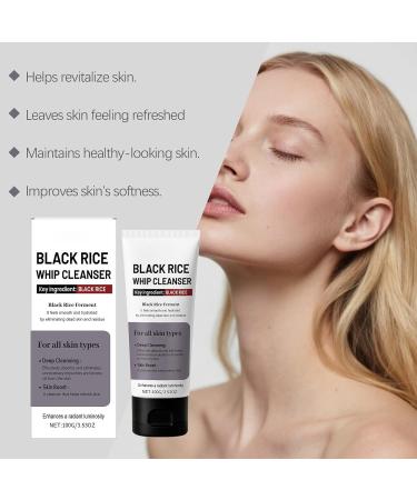 Black Rice Exfoliant Facial Cleanser Gentle Exfoliating Face Wash Moisture Face Exfoliator Foaming Cleanser Revitalizes and Softens Skin for Oily to Normal Skin Men and Women - Buy Online on GoSupps.com