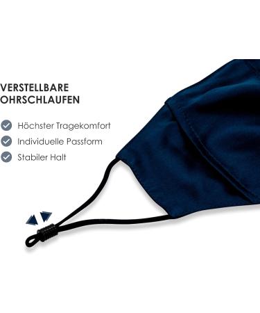 Silkist Unisex Mouth Protection Mask - 100% Silk 3-Layer Adjustable Reusable Breathable - Dark Blue - Buy Online on GoSupps.com