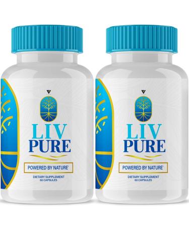 Fyvus (2 Pack) Liv Pure Capsules Liver Detox Weight Loss Pills LivPure Supplement - Live Cleanse Product Supplements LivePure Diet Hydration Reviews Pur Health Support (120 Capsules)