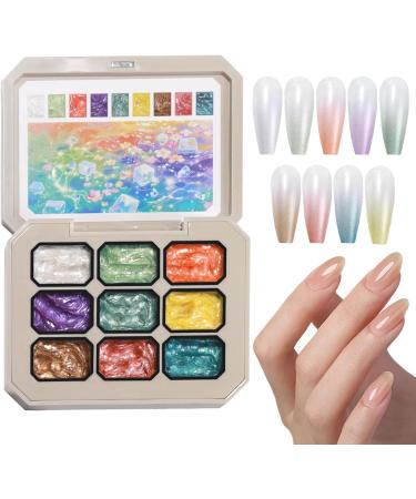 Nail Gel Palette | Gradient Gel for Paint - Palette of 9 Colors Paint Accessories for Women and Girls Nail Manicure Design for Creative Artistic Expression - Buy Online on GoSupps.com