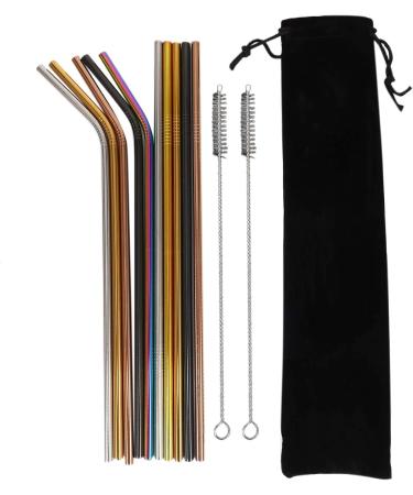 Plumflex Reusable Stainless Steel Straws 10 Extra Long 10.5inch Metal Drinking Straws with 2 Brushes and Carry Bag Environment- for 20/30oz Tumblers Beverage  - Buy Online on GoSupps.com