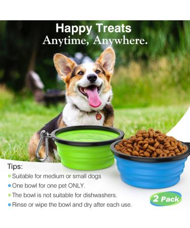 Buy Pawaboo Foldable Dog Bowl - Set of 2 1000ml Travel Bowls for Dogs | Eco-Friendly & Portable Dog Water Bowls - Buy Online on GoSupps.com