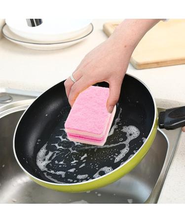 Scrub Sponges Kitchen | Scouring Pad Cleaning Sponge Dish Scrubber | Kitchen Sponges and Scrubbers Dish Wash Sponge Scrubbing Sponge for Cleaning Dishes Pink - Buy Online on GoSupps.com