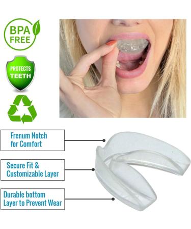 Professional Mouth Guard for Grinding Teeth - USA Made, BPA Free - 6 Customizable Dental Guards - Eliminate Bruxism & Teeth Clenching - Ideal for Sports & Teeth Whitening - Buy Online on GoSupps.com