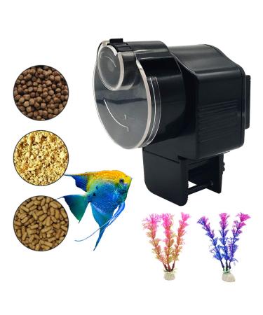 Automatic Fish Tank Feeder - Aquarium Auto Timer Food Dispenser for Vacation Black