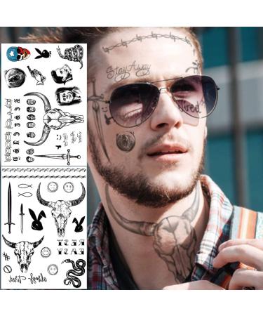 5 Sheets Halloween Temporary Face Tattoos - Cosplay Makeup Stickers for Women, Men, Teens - Hand & Neck Fake Tattoos - Halloween Costume Accessories - Buy Online on GoSupps.com
