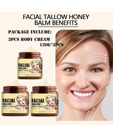  Mikabila (05)120g*3 Tallow and Honey Balm Skin Care Cream 100% Grass Fed Beef Tallow Balm Face & Body Whipped Moisturize Beef Neck Balm Balm - Buy Online on GoSupps.com