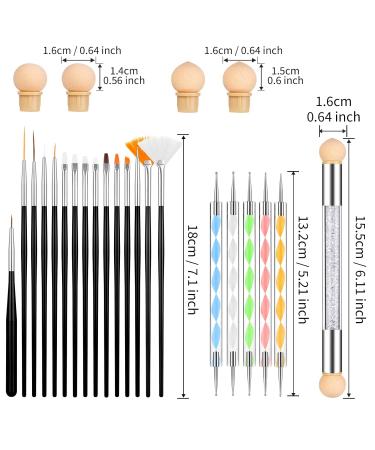21-Piece Nail Brush Set | Professional Acrylic Nail Art Brushes & Tools for Gel Nail Design - Buy Online on GoSupps.com