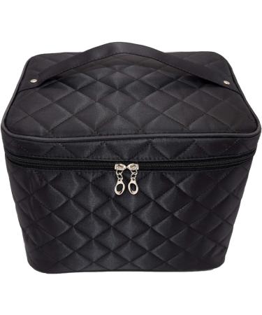 Large Makeup Bag | Portable Waterproof Cosmetic Organizer with Handle | Travel Toiletry Bag for Women & Girls - Black - Buy Online on GoSupps.com