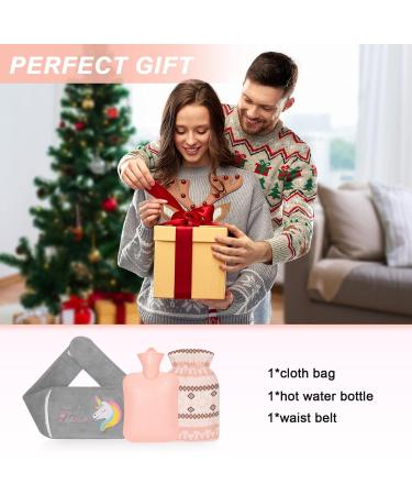 Votuku Unicorn Heat Bottle with Fluffy Cover & Belt - Soft Plush Hot Water Bottle for Hands Feet Neck & Back Relief - Buy Online on GoSupps.com