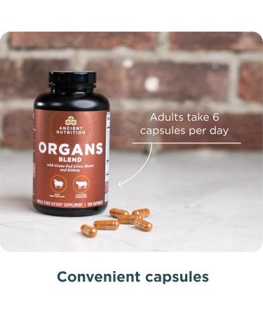 Ancient Nutrition Organ Supplements Grass-Fed and Wild Organ Complex Capsules Liver Heart Kidney Supports Organ Cognitive and Immune System Health 180 Ct Organs Blend - Buy Online on GoSupps.com