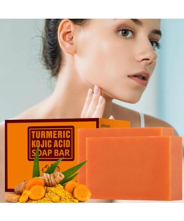 Kojic Acid & Turmeric Soap - Dark Spot Remover Brightening Soap - Turmeric Soap Bar for Acne Dark Spots Blackheads - Kojic Acid Soap for Face and Body - Buy Online on GoSupps.com