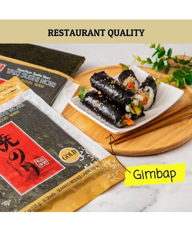 Daechun(Choi's1) Roasted Seaweed Gim Sushi Nori - 50 Full Sheets | Resealable Gold Grade from Korea - Buy Online on GoSupps.com