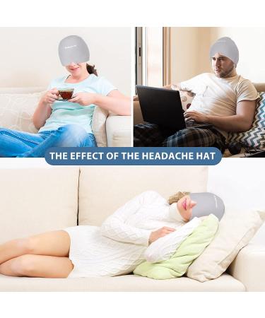 Headache Relief Cap - Migraine Hat for Cold & Hot Therapy - Gel Ice Pack for Headaches - Grey - Buy Online on GoSupps.com