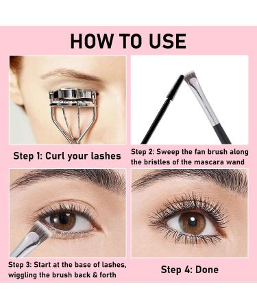 4PCS Mascara Fan Brush Set - Enhance Lower Lashes & Natural Lifted Effects | Smooth Apply No Clumping | Best Synthetic Fibre Lash Wand - Buy Online on GoSupps.com