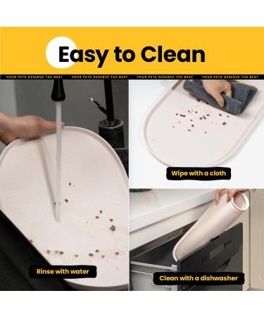 Conlun Dog Bowl Pad - BPA-Free Silicone Pet Feed Mat with High Edges (81x51 cm Beige) | Perfect for Dogs and Cats Spill Proof Design - Buy Online on GoSupps.com