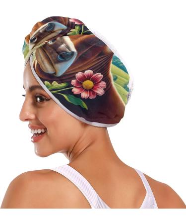 Buy Colorful Daisy Flowers Hair Towels 2 Pack - Super Absorbent Quick Dry Hair Turbans for Women & Girls - Buy Online on GoSupps.com