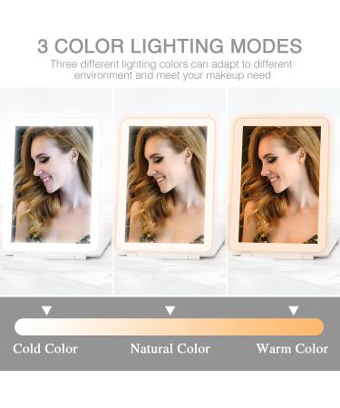 DTBG 10X Magnifying Travel Makeup Mirror with Dimmable LED Light - USB Rechargeable Portable Cosmetic Mirror for Women (White) - Buy Online on GoSupps.com