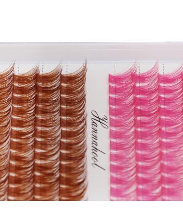 Colorful Cluster Lashes Extensions | Mixed Brown/Rose Red Individual False Eyelashes | 144 Clusters | Volume Eyelash Beauty Tools (12mm) - Shop Internationally - Buy Online on GoSupps.com