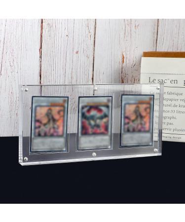 Auveach Acrylic TCG Triple Card Frame | One-Touch-Open Magnetic Display Stand (35PT, Clear, 20mm) - Buy Online on GoSupps.com
