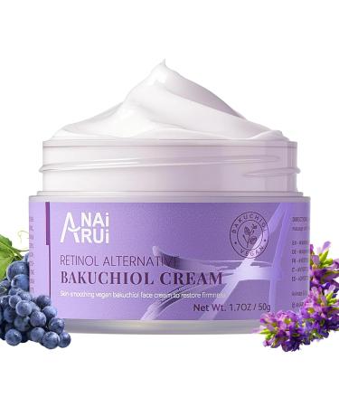 ANAI RUI Bakuchiol Face Cream for Women - Natural Retinol Alternative Anti Aging Moisturizer with Squalane & Collagen, Hydrating Wrinkle Cream for Day&Night Use 1.7 Oz