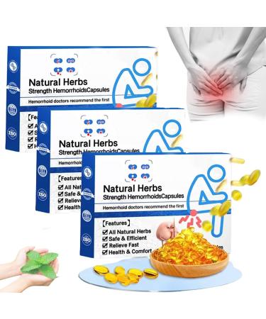 G-SHOTOY Heca Natural Herbal Strength Hemorrhoid Capsules Natural Hemorrhoid Relief Capsules Hemorrhoid Suppository Capsulesto Shrink External Hemorrhoids Rapid Hemorrhoid Treatment (3box)