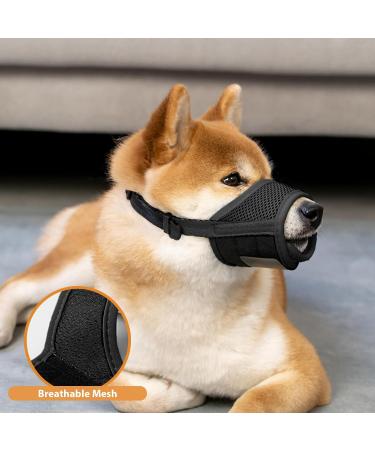 Adjustable Breathable Mesh Dog Muzzle - Anti-Bite Anti-Barking | Small Medium & Large Dogs (L Black) - International Shipping - Buy Online on GoSupps.com