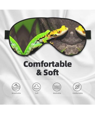 Green Geckos Print Unisex Sleep Mask - Double-Sided Eye Mask for Sound Sleep & Skin Care - Shop Internationally - Buy Online on GoSupps.com