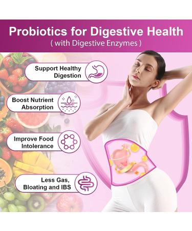 Women's Probiotics with Digestive Enzymes, Prebiotics, Cranberry & D-Mannose - 100 Billion CFUs - Supports Gut, Vaginal & Urinary Tract Health - 90 Capsules - Buy Online on GoSupps.com
