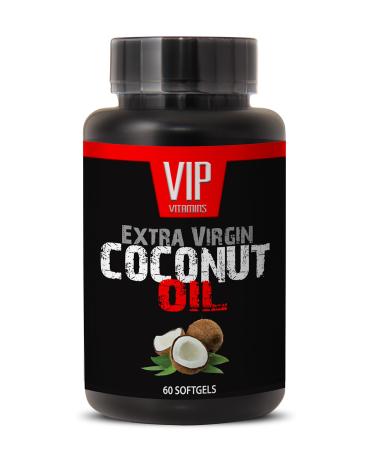 VIP VITAMINS Extra Virgin Coconut Oil 3000mg- Coconut Weight Loss Supplement (1 Bottle 60 softgels)