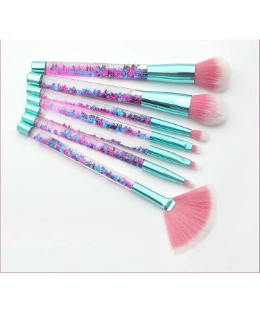 Shop Glitter Makeup Brushes Set for Girls - 7pc Sparkling Foundation Lip Eye Shadow Eyebrow Blush Powder & Fan Blender Brushes - Buy Online on GoSupps.com