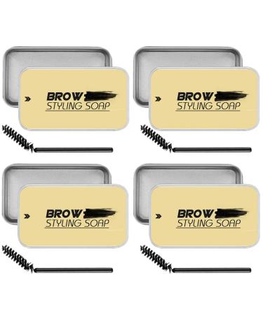 4 Pack Eyebrow Soap Brow Soap Long Lasting Eyebrow Gel Clear Eyebrow Wax Waterproof Brows Styling Soap Kit Pomade for Natural Eyebrow 16 g (Pack of 4)