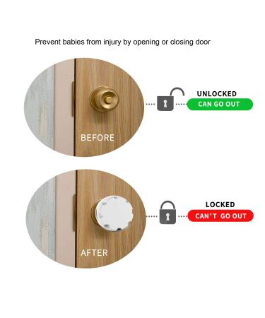 Uxoz Door Knob Safety Cover 4 Pack - Screw Thread Design, Reusable Childproof Handle Cover - Prevent Kids from Removing, 4 Count - Buy Online on GoSupps.com