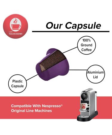 Caffe Bonini Nespresso Compatible Gourmet Espresso Capsules for Original Line Nespresso Machine 50 Count (Forte - Intensity 10) - Buy Online on GoSupps.com