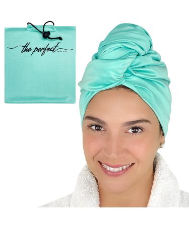 Microfiber Hair Towel Wrap for Women - Absorbent Quick Drying Turban for Wet, Curly, and Long Hair for Women, Girls, and Kids - Anti Frizz - THE PERFECT HAIRCARE - Aquamarine 1 Aquamarine