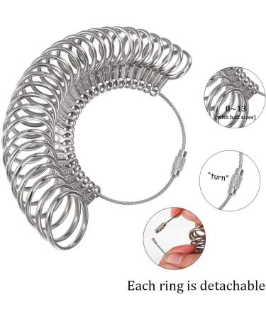 DoGeek 27 Pcs Ring Sizer Measuring Tool Set - Stainless Steel Ring Gauges, Finger Sizer, Aluminum Ring Mandrel (Size 1-13) - Buy Online on GoSupps.com