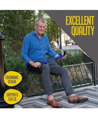 Adjustable Lightweight Walking Cane for Men and Women - Self Standing, Folding Design with Special Balancing, 10 Height Options - Blue - Buy Online on GoSupps.com