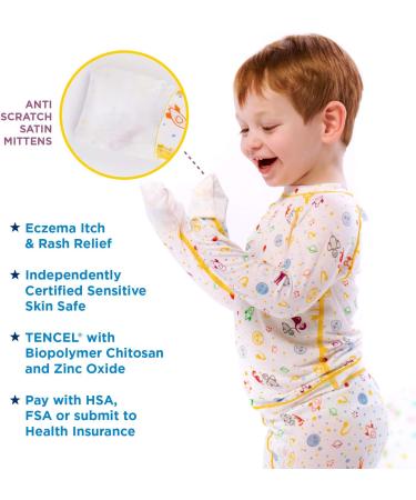 Children's Itch Relief Eczema Shirt with No Scratch Mitts for Moderate to Severe Treatment - Wet Wraps Clothing for Kids (Size 10) - Buy Online on GoSupps.com