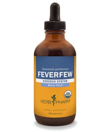 Herb Pharm Certified Organic Feverfew Liquid Extract for Minor Pain Support - 4 Ounce