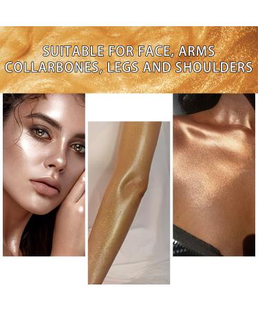 Shimmer Body Oil - Waterproof Liquid Luminizer for Face & Body | Gold Glow Illuminator & Moisturizer | Highlighter Makeup (1 Count - Buy Online on GoSupps.com