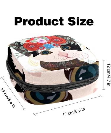 Artistic Cat Binding-Up Bags for Women | Portable Menstrual Pad & Tampon Holders | Stylish Storage Solutions for School & Office - Buy Online on GoSupps.com