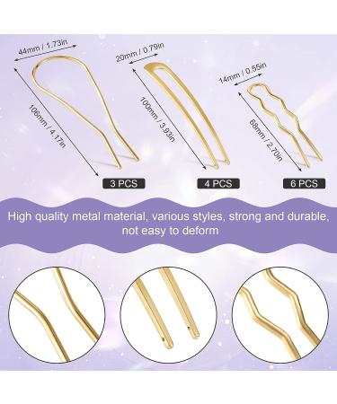 OIIKI 13 PCS French Hair Pins Set - Vintage U Shaped Hair Fork Clips for Women - Updo Hair Accessories in 3 Styles - Buy Online on GoSupps.com