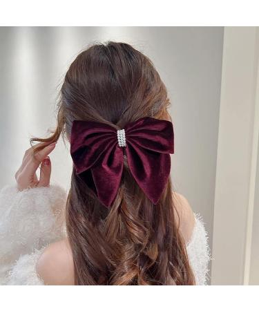 Tainrunse Women s Big Bow Faux Pearl Double Layer Hair Clip - Elegant Black Ponytail Accessory - Buy Online on GoSupps.com