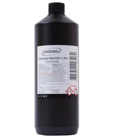 LUCEMILL Hydrogen Peroxide 11.99% Food Grade 1 Litre Unstabilized and Additive Free - Buy Online on GoSupps.com