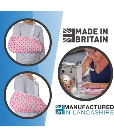 Solace Bracing Children's Padded Sling (8 Fun Designs) - British Made & NHS Supplied - Kids Arm Collarbone Wrist Shoulder Elbow Support for Fractures & Injuries - Love Hearts - Buy Online on GoSupps.com