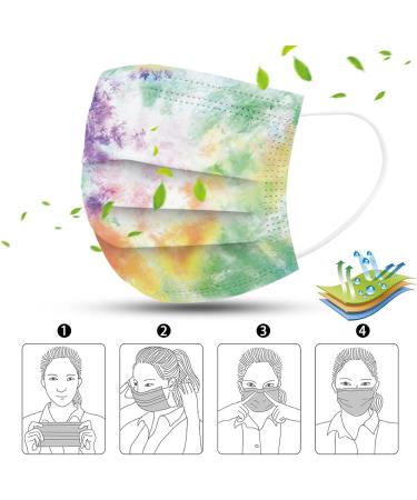 SDFRK 50-Piece Fashionable Adult Mouth Protection - 3-Layer Breathable Neckers Colorful Bandana Masks for Men & Women - Disposable Face Masks - Buy Online on GoSupps.com