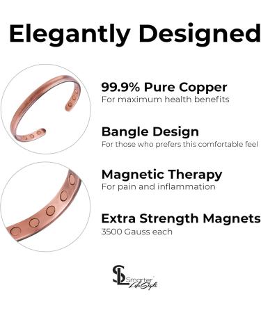Elegant Magnetic Therapy Bracelet | Pure Copper Pain Relief for Arthritis & Carpal Tunnel | 2-Pack | Smarter Lifestyle - Buy Online on GoSupps.com