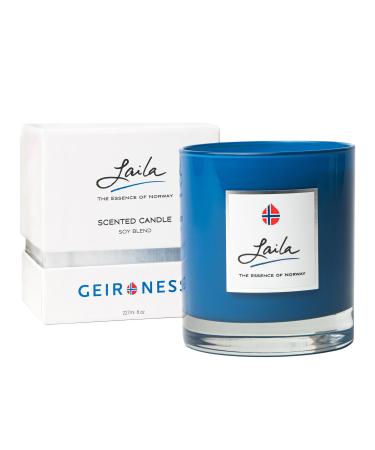 Geir Ness Laila Perfume Candle - Soy Wax Scented Candles For Home Bathroom and Spa Room - Cotton Wick- Long Lasting Burn and Scent - Aromatherapy Candle with Relaxing Clean Fragrance