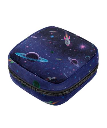 Cosmic pattern planets stars sanitary napkins storage bag menstruation pad bag pocket portable menstrual cup pocket with zipper for teenagers girls women women