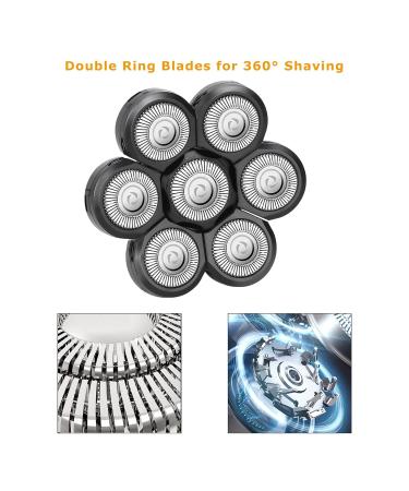 Buy Wanocean 7 Men's Electric Shaver Replacement Heads - Bald & Face Razor Head Shavers with Brush Accessories - Optimal Beard Cutter - 1PC - Buy Online on GoSupps.com